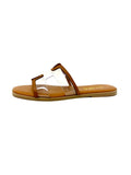 Sandalo Flat Cuoio  Fascia Trasparente - Rosa del Deserto